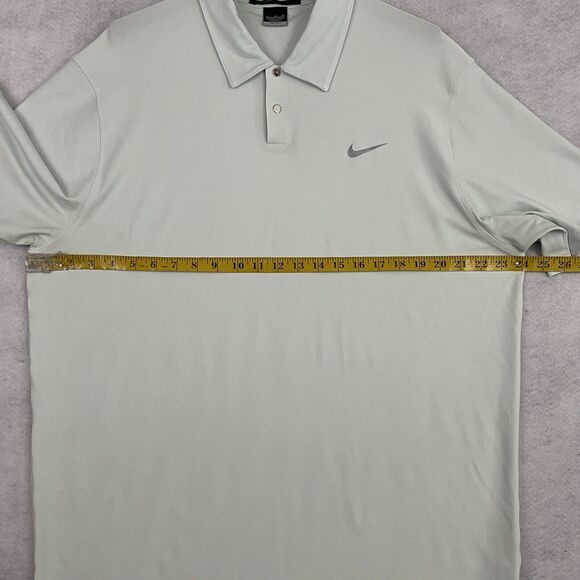 Tiger Woods Nike Polo Performance Golf Shirt Mens XL Light Green Dri Fit Snap Up - Picture 5 of 10